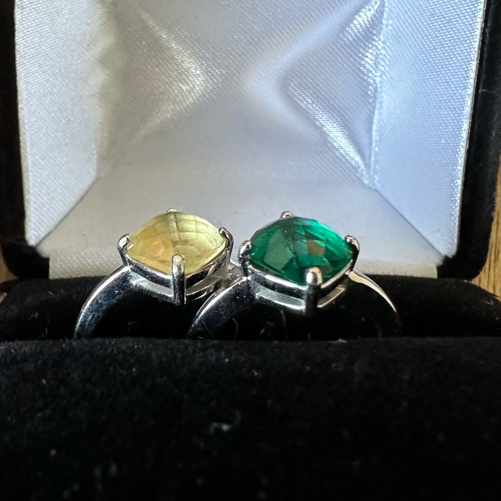 Swarovski crystal rings- size 6